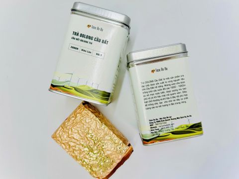 Trà Olong Cầu Đất Viên Lớn  - Hộp Thiếc 200Gr - Chè Được Thu Hái Thủ Công Từ Vùng Nguyên Liệu Nổi Tiếng - Loại 1