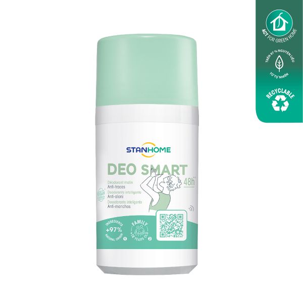 Lăn khử mùi cho trẻ em & cho da nhạy cảm không cồn, không muối nhôm, không vàng nách áo DEO SMART