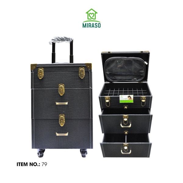 Vali Trang Điểm Size Lớn 3 Ngăn Kéo Hàn Quốc (Đen)