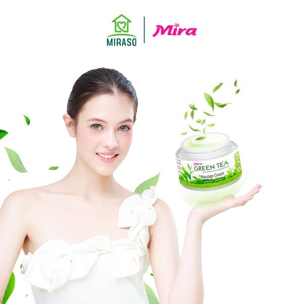 Kem Massage Mira Green Tea Massage Cream Trà Xanh 300g