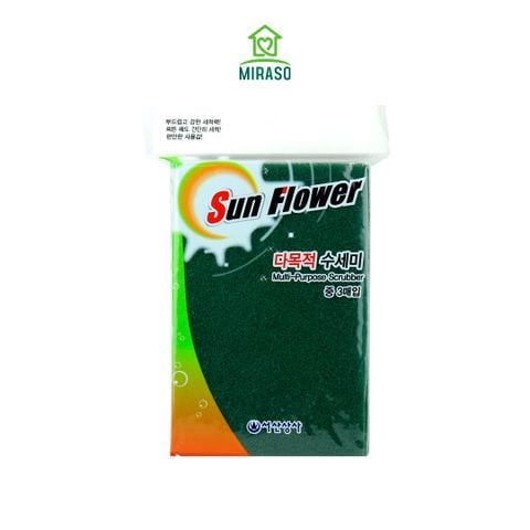 Cước Rửa Chén Sun Flower Xanh (3 Miếng)