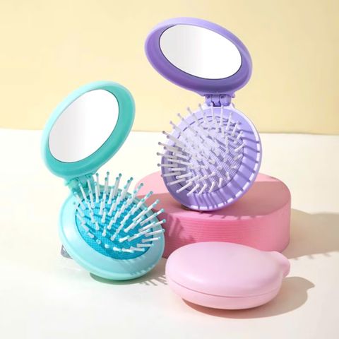 Lược Chải Tóc Gỡ Rối, Cầm Tay Mini, Kèm Gương
