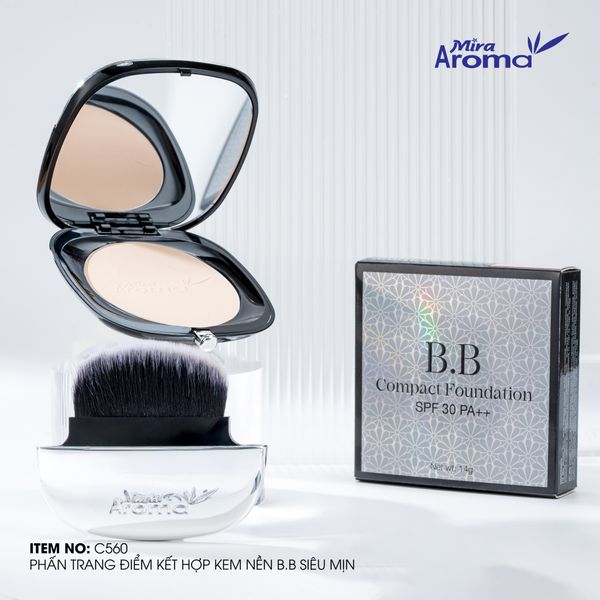 Phấn Trang Điểm Ngọc Trai Siêu Mịn Mira Aroma BB Compact