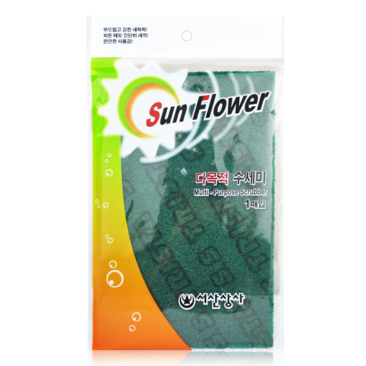 Cước rửa chén xanh Sun Flower (1 miếng) 15x23cm