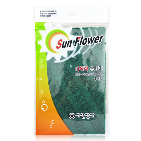 Cước rửa chén xanh Sun Flower (1 miếng) 15x23cm