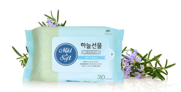 Khăn giấy lụa ướt , kháng khuẩn cao cấp Mild & Soft (30 tờ/gói)
