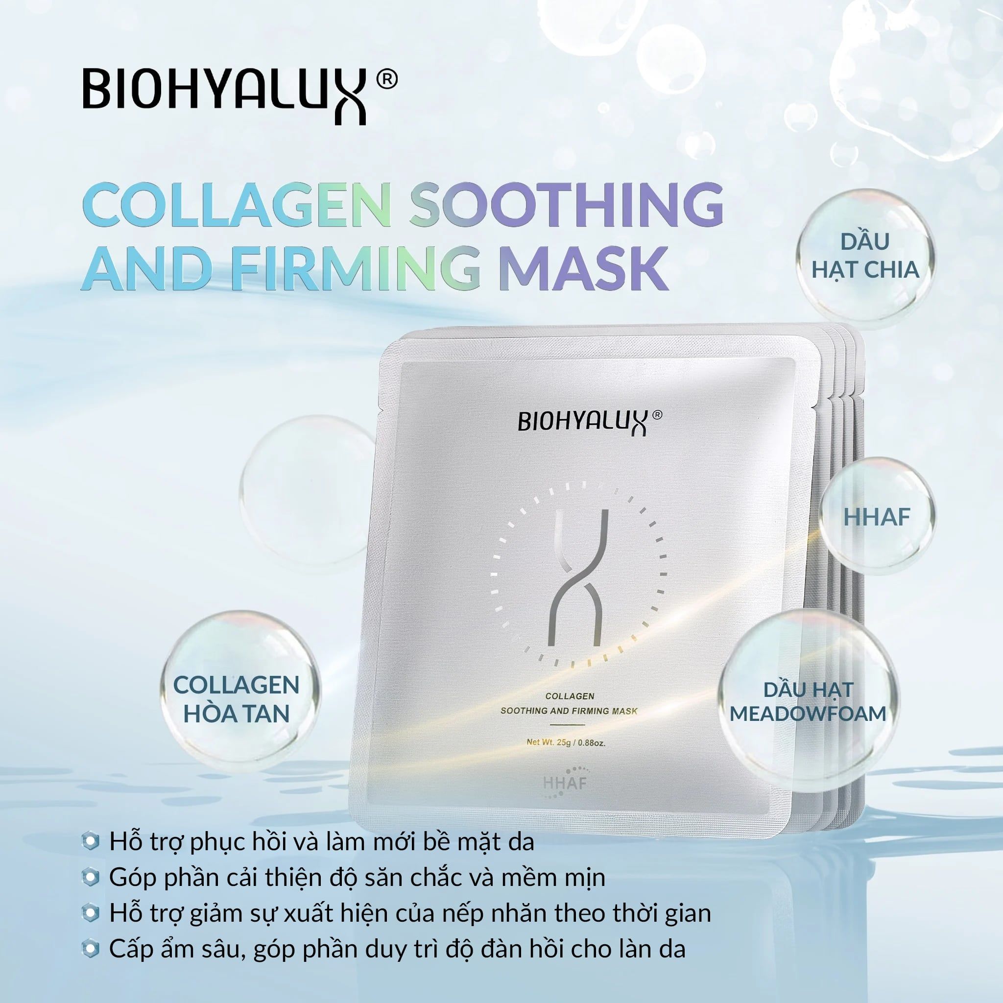  COLLAGEN SOOTHING AND FIRMING MASK - MẶT NẠ COLLAGEN CẤP ẨM, LÀM DỊU VÀ HỖ TRỢ GIẢM DẤU HIỆU LÃO HÓA 