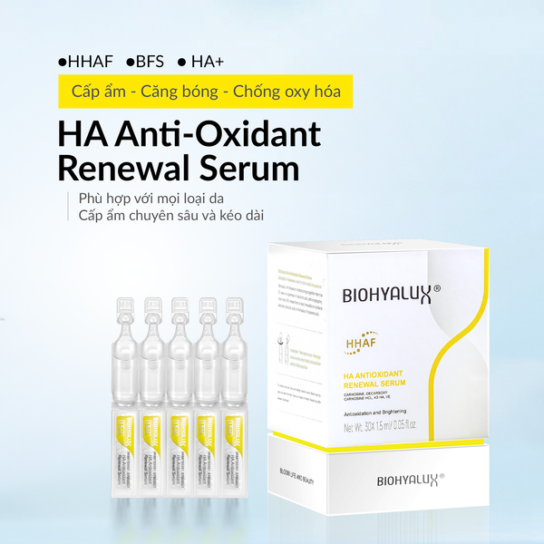  HA ANTIOXIDANT RENEWAL SERUM – CẤP ẨM, HỖ TRỢ CHỐNG OXY HÓA 