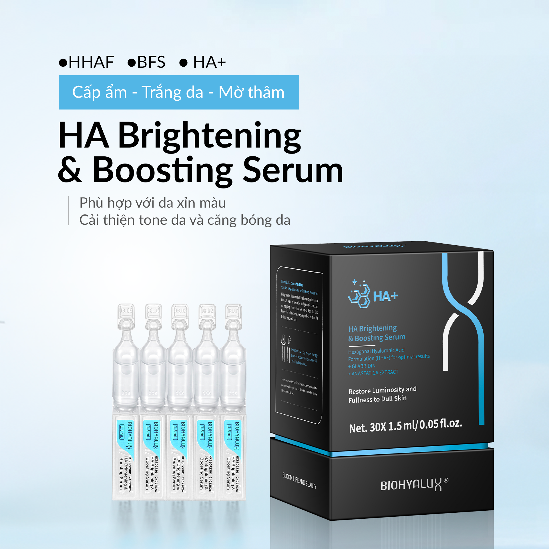  HA BRIGHTENING & BOOSTING SERUM - LÀM SÁNG DA, GIẢM SẮC TỐ MELANIN 
