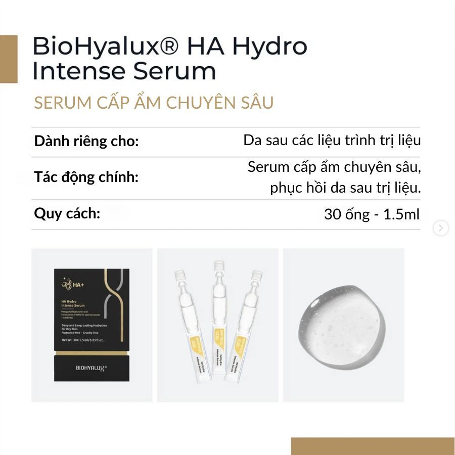  HA HYDRO INTENSE SERUM - CẤP ẨM CHUYÊN SÂU, DƯỠNG ẨM KÉO DÀI 