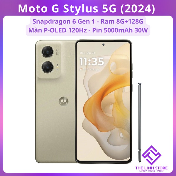 Điện thoại Motorola Moto G Stylus 5G (2024) XT2419 - Snapdragon 6 Gen 1 màn P-OLED 120Hz