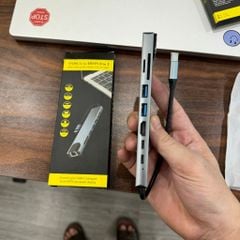 Cáp chuyển Hub Type C C8 đa năng 8 Cổng có cổng LAN RJ45 tốc độ truyền mạng 100Mbps