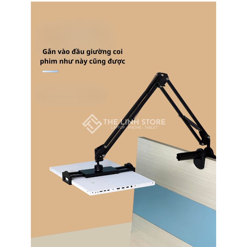 Giá đỡ tay nâng cho Màn hình di động, máy tính bảng kẹp cố định vào bàn