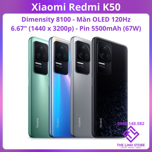 Điện thoại Xiaomi Redmi K50 - Dimensity 8100 màn OLED 120Hz