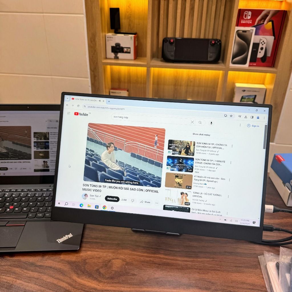 Màn hình di động 18.5 inch IPS Vỏ hợp kim chỉ mỏng 4mm - Tặng kèm bao da