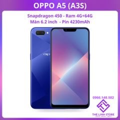 Điện thoai OPPO A5 (Oppo A3s) màn 6.2 icnh - Snap 450 ram 4G 64G
