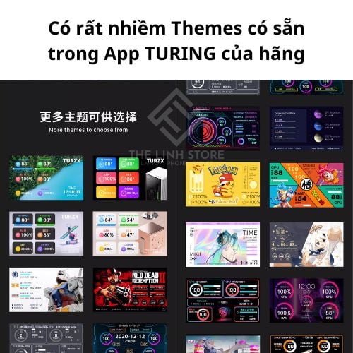 Màn hình thông minh TURING 5 inch IPS hỗ trợ thẻ nhớ, gắn trực tiếp vào Main PC, kết nối qua USB không cần AIDA64