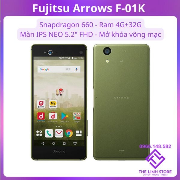 Điện thoại Nhật Fujitsu Arrows F01K có quét võng mạc - Snapdragon 660 ram 4G 32G