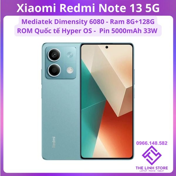Điện thoại Xiaomi Redmi Note 13 5G Rom HyperOS Quốc tế - Dimensity 6080 ram 8G 128G