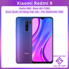 Điện thoại Xiaomi Redmi 9 Rom Quốc tế tiếng Việt - Helio G80 ram 4G 128G