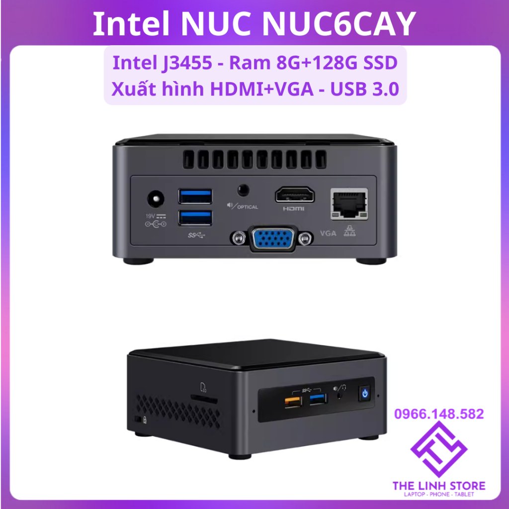 ミニPC Intel NUC NUC6CAY 8GB /128G Windows10Pro Intel NUC BOXNUC6CAYH Mini PC Ordenador CELERON J3455 HDMI