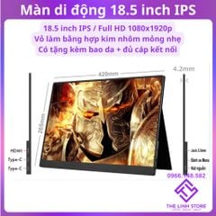 Màn hình di động 18.5 inch IPS Vỏ hợp kim chỉ mỏng 4mm - Tặng kèm bao da