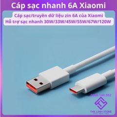 Cáp sạc nhanh Xiaomi 6A chính hãng - Hỗ trợ truyền dữ liệu, sạc nhanh 30W/33W/45W/55W/67W/120W