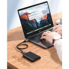 Cáp Type-C Thunderbolt 4 hỗ trợ xuất hình 8K 60Hz / 40Gbps / Sạc nhanh 100W dài 1.2 Mét