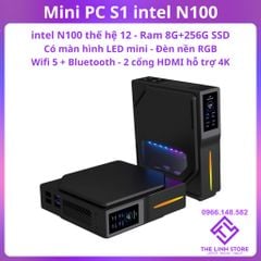 Máy tính Mini PC Intel NUC S1 có màn hình LED - intel N100 thế hệ 12 Wifi Bluetooth đầy đủ