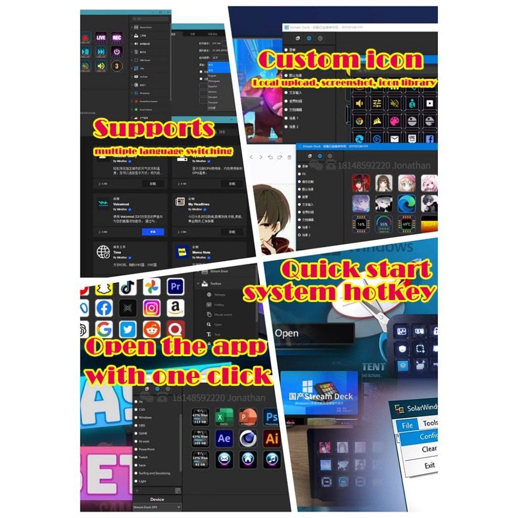 Thiết bị Stream MiraBox StreamDeck với 15 phím tùy biến