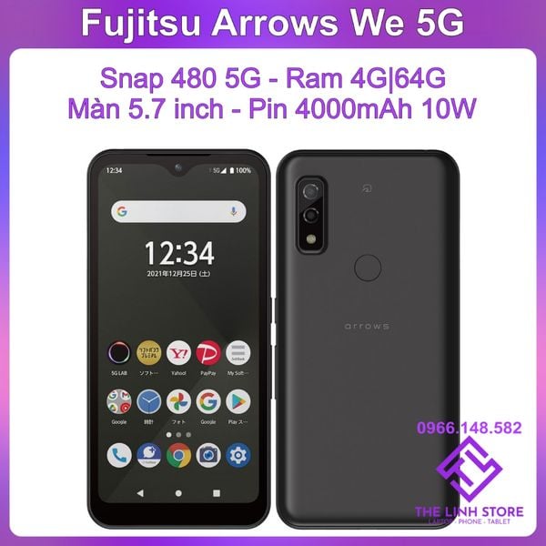 Điện thoại Nhật Fujitsu Arrow We 5G màn 5.7 inch  - Snap 480 5G