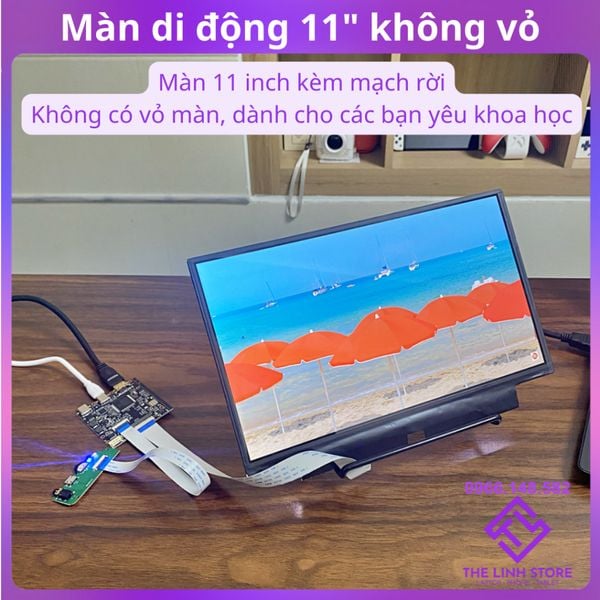 Màn hình di động 11 inch IPS DIY không có vỏ - Màn kèm mạch để tùy ý DIY