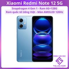 Điện thoại Xiaomi Redmi Note 12 5G Rom quốc tế - Snapdragon 4 Gen 1 màn AMOLED 120Hz