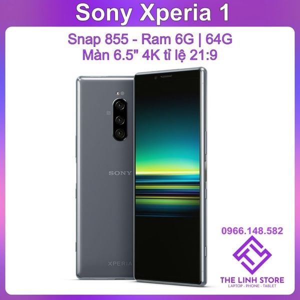 Điện thoại Sony Xperia 1 (Sony X1) có bản 2 Sim Quốc tế màn OLED 6.5 inch 4K 21:9 - Snap 855 ram 6G