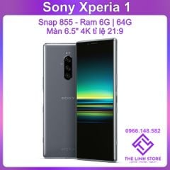 Điện thoại Sony Xperia 1 (Sony X1) có bản 2 Sim Quốc tế màn OLED 6.5 inch 4K 21:9 - Snap 855 ram 6G