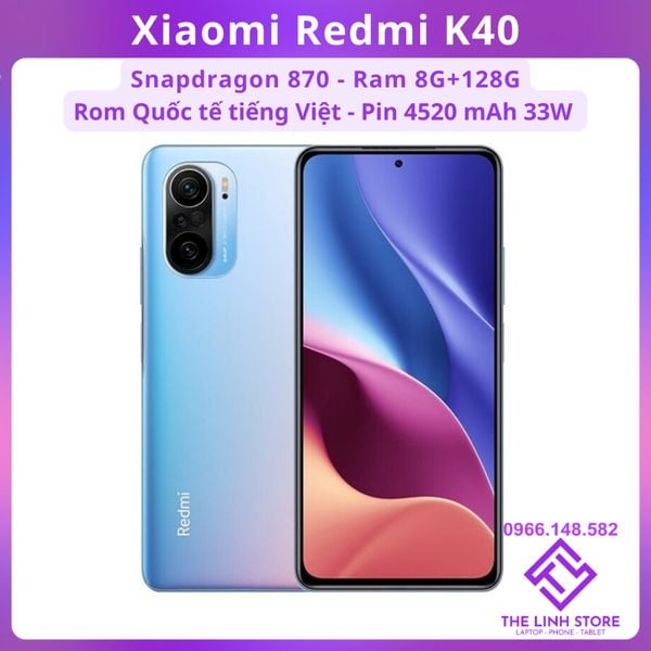 Điện thoại Xiaomi Redmi K40 5G ram 8G 128G - Snap 870 màn Amoled 6.67 inch
