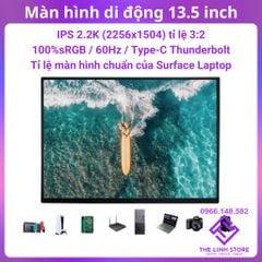 Màn hình di động 13.5 inch 2.2K (2256x1504p) 100%sRGB TypeC ThunderBolt - tỉ lệ 3:2 chuẩn của Surface Laptop