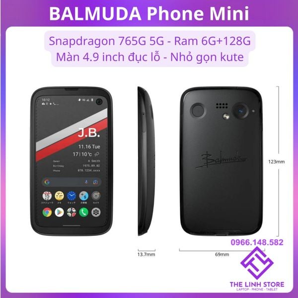 Điện thoại Balmuda Phone mini Ram 6G 128G - Snapdragon 765G 5G