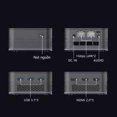 Máy tính Mini PC Intel NUC T9 Plus mới FullBox - intel N100 thế hệ 12 ram 16G Có LED