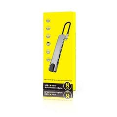Cáp chuyển Hub Type C C8 đa năng 8 Cổng có cổng LAN RJ45 tốc độ truyền mạng 100Mbps