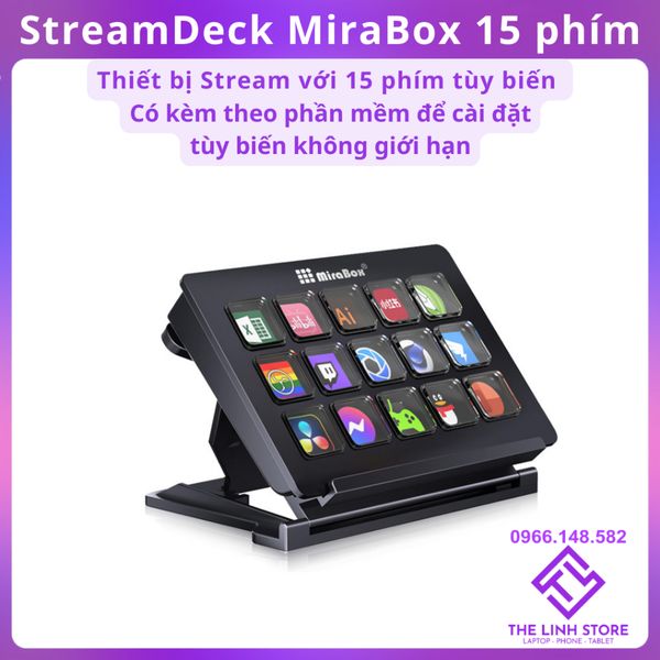 Thiết bị Stream MiraBox StreamDeck với 15 phím tùy biến