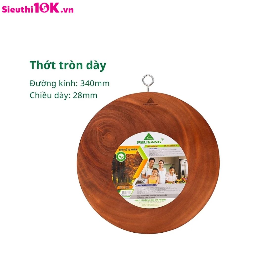  Thớt Gỗ Tròn Dày 7606 (Siêu Đại) Ps 10/T 