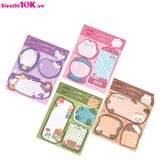  Set 3 Món Giấy Note 60 Tờ, Hoạt Tiết Hoạt Hình Dễ Thương 