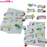  Set Nhãn Vở 18 Môn Học, Họa Tiết Bắt Mắt 