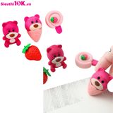  Set 4 Cục Tẩy Bút Chì Hình Gấu Dâu Lotso Hồng Cute 