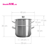  Nồi Hấp Fivestar 28 Vung Kính 
