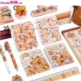  Sổ Lò Xo A7 Hoạ Tiết Capybara Cute, Lốc 4 Quyển 