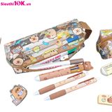  Túi Bút Capybara Nhựa Trong Có Quai 