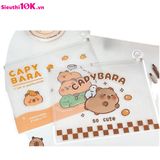  Túi Đựng Tài Liệu Capybara A4 Cute, Dạng Dây Kéo 