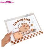  Túi Đựng Tài Liệu Capybara A4 Cute, Dạng Dây Kéo 